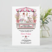 Fresh Off the Market Bridal Shower Floral Chic Inv 招待状 (スタンド正面)