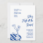 Fresh Off The Market Bridal Shower Hand Drawn 招待状 (正面)