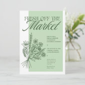 “Fresh Off the Market” Bridal Shower Invitation 招待状 (スタンド正面)