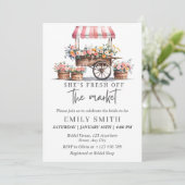 Fresh Off The Market Bridal Shower Invitation Temp 招待状 (スタンド正面)