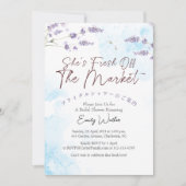 Fresh Off the Market Bridal Shower Lavender Blue 招待状 (正面)
