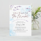 Fresh Off the Market Bridal Shower Lavender Blue 招待状 (スタンド正面)