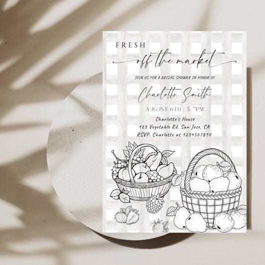 Fresh Off The Market Bridal Shower Party 招待状