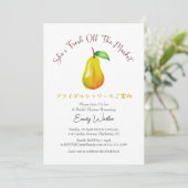 Fresh Off the Market Bridal Shower Pear Rustic 招待状 (スタンド正面)