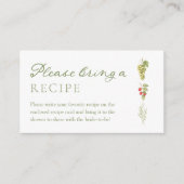 Fresh Off The Market Bridal Shower recipe エンクロージャーカード (正面)