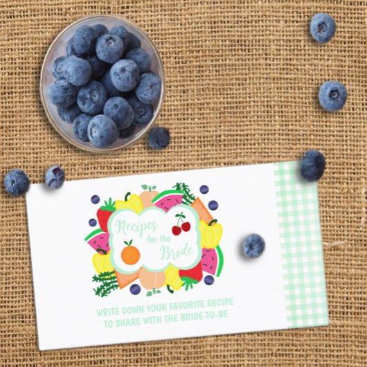 Fresh Off The Market Bridal Shower Recipe エンクロージャーカード