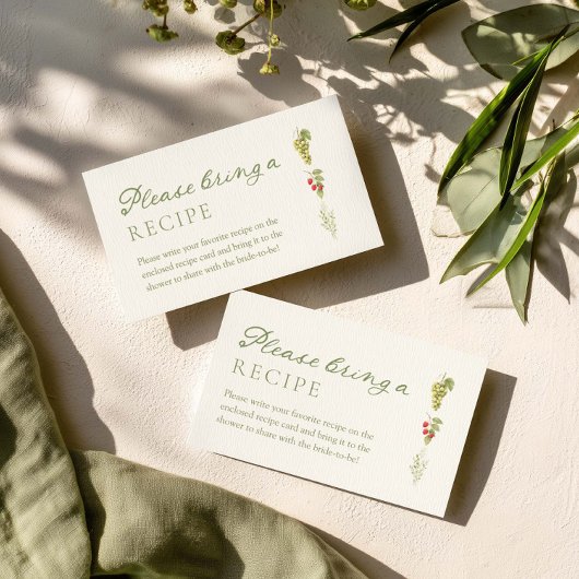 Fresh Off The Market Bridal Shower recipe エンクロージャーカード