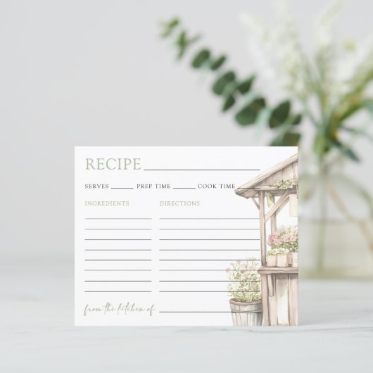 Fresh Off The Market Bridal Shower Recipe Card (スタンド正面)