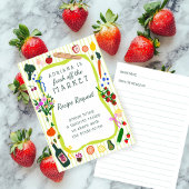 FRESH OFF THE MARKET Bridal Shower Recipe Request エンクロージャーカード