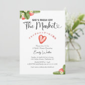 Fresh Off the Market Bridal Shower Strawberry Cute 招待状 (スタンド正面)