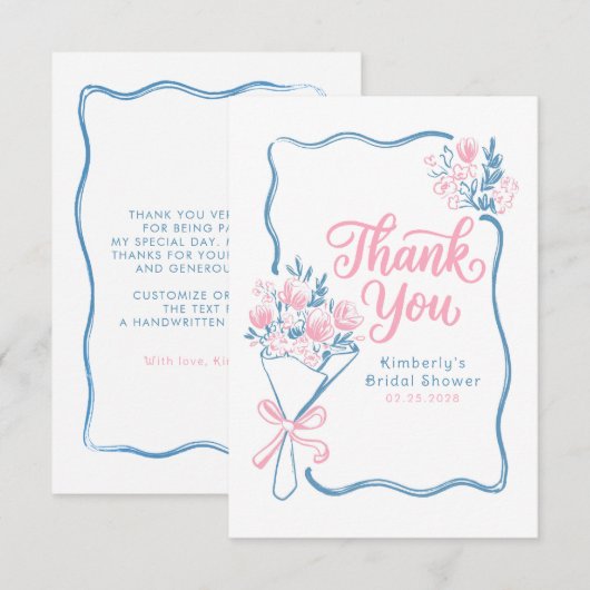 Fresh Off The Market Bridal Shower Thank You Card サンキューカード (正面/裏面)