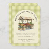 Fresh Off the Market Bridal Shower Thank You Card 招待状 (正面/裏面)