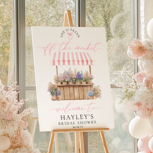 Fresh Off The Market Bridal Shower Welcome Sign ポスター