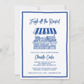 Fresh Off The Market Bridal Shower Whimsical Blue 招待状 (正面)