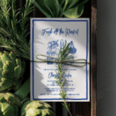 Fresh Off The Market Bridal Shower Whimsical Blue 招待状