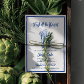 Fresh Off The Market Bridal Shower Whimsical Blue 招待状