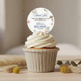 Fresh Off the Market Bridal Shower Whimsical Drawn ラウンドシール