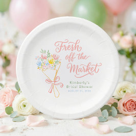Fresh Off The Market Colorful Pastel Bridal Shower ペーパープレート