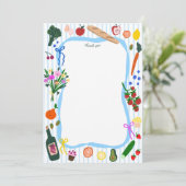 FRESH OFF THE MARKET Cute Custom Bridal Shower サンキューカード (スタンド正面)