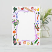 FRESH OFF THE MARKET Cute Custom Bridal Shower サンキューカード (スタンド正面)