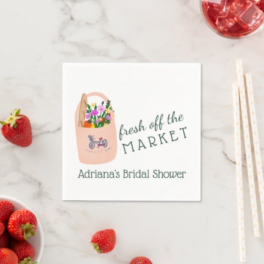 FRESH OFF THE MARKET Cute Custom Bridal Shower スタンダードカクテルナプキン (インサイチュ)