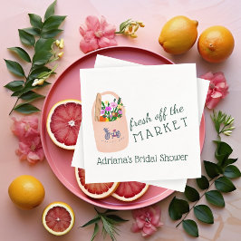 FRESH OFF THE MARKET Cute Custom Bridal Shower スタンダードカクテルナプキン