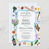 FRESH OFF THE MARKET Cute Custom Bridal Shower 招待状 (正面/裏面)