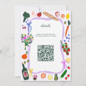 FRESH OFF THE MARKET Cute Custom QR Bridal Shower 招待状 (裏面)