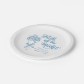 Fresh Off The Market Dusty Blue Bridal Shower ペーパープレート (アングル)