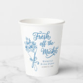 Fresh Off The Market Dusty Blue Bridal Shower 紙コップ (裏面)