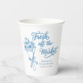 Fresh Off The Market Dusty Blue Bridal Shower 紙コップ (正面)