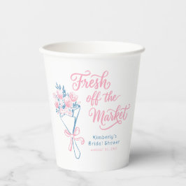 Fresh Off The Market Dusty Blue Pink Bridal Shower 紙コップ