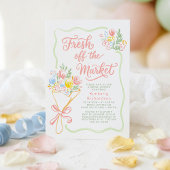 Fresh Off The Market Elegant Pastel Bridal Shower 招待状