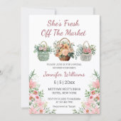 fresh off the market floral bridal shower stylish 招待状 (正面)