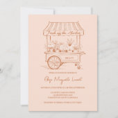 Fresh Off The Market Floral Cart Bridal Shower 招待状 (正面)