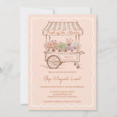Fresh Off The Market Floral Cart Bridal Shower 招待状 (正面)