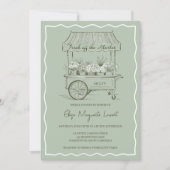 Fresh Off The Market Floral Cart Bridal Shower 招待状 (正面)