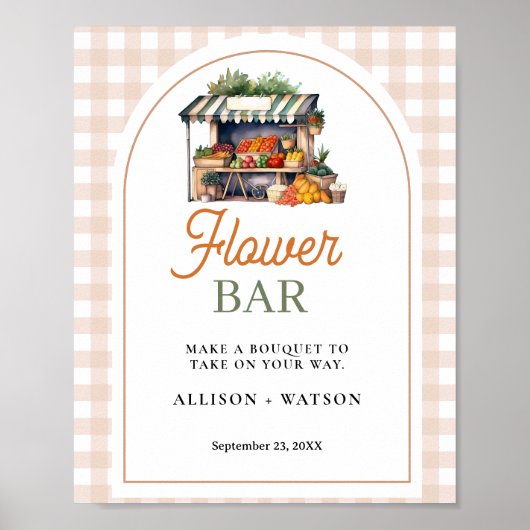 Fresh off the market flower for bride bridal showe ポスター (正面)