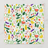 FRESH OFF THE MARKET Fruits & Veggies Cute CUSTOM  招待状 (裏面)
