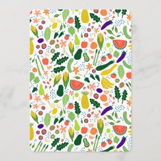 FRESH OFF THE MARKET Fruits & Veggies Cute CUSTOM  招待状 (裏面)