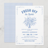 Fresh Off The Market Garden Blue Bridal Shower  招待状 (正面/裏面)