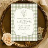 Fresh Off the Market Gingham Bridal Shower 招待状