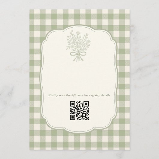Fresh Off the Market Gingham QR Code 招待状 (裏面)
