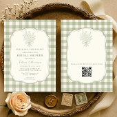 Fresh Off the Market Gingham QR Code 招待状