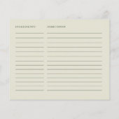 Fresh Off The Market Hand Drawn Bridal Recipe Card (裏面)