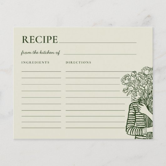 Fresh Off The Market Hand Drawn Bridal Recipe Card (正面)