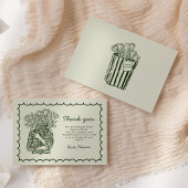 Fresh Off The Market Hand Drawn Bridal Shower サンキューカード