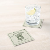 Fresh Off The Market Hand Drawn Bridal Shower スクエアペーパーコースター (インサイチュ)