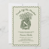 Fresh Off The Market Hand Drawn Bridal Shower 招待状 (正面)