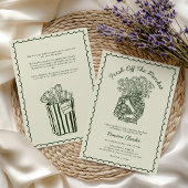 Fresh Off The Market Hand Drawn Bridal Shower 招待状